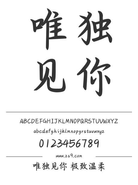 唯独见你 极致温柔_字体下载_ttf格式_简体中文_正常_个人非商用-手写,电商,电影-作品编号:2024122822357887-志设-zs9.com