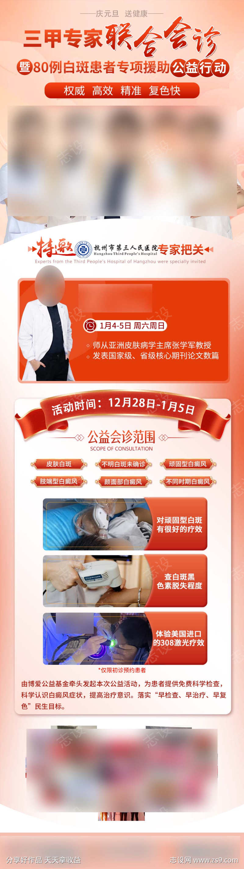 三甲专家联合会诊人物简介长图海报