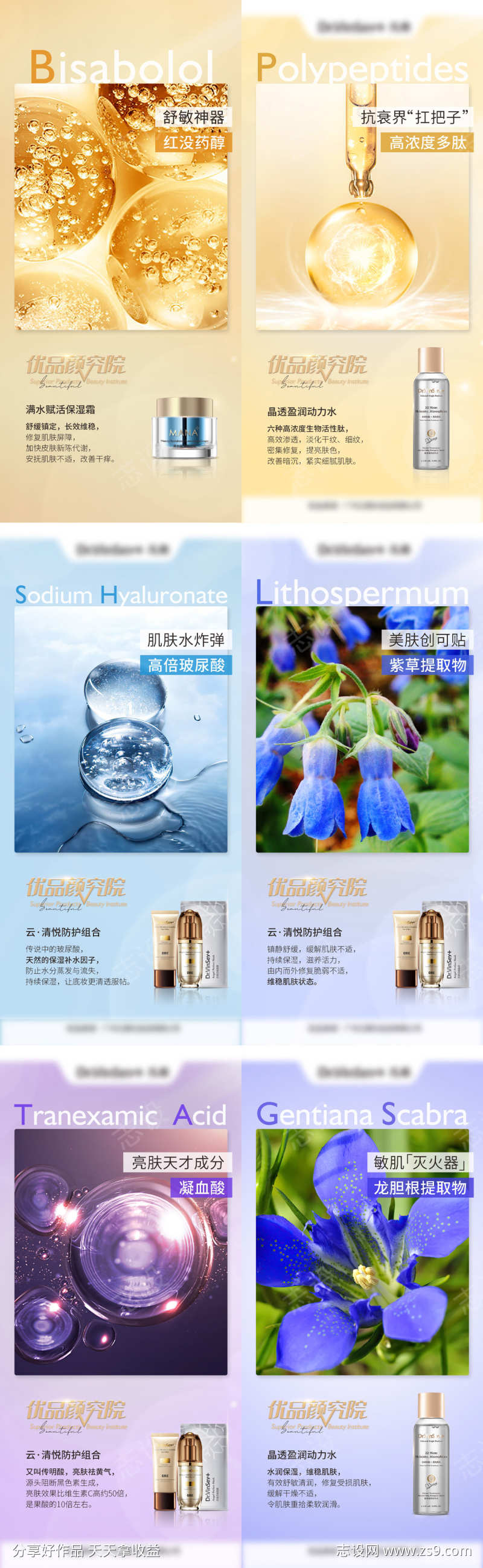 护肤产品成分系列海报