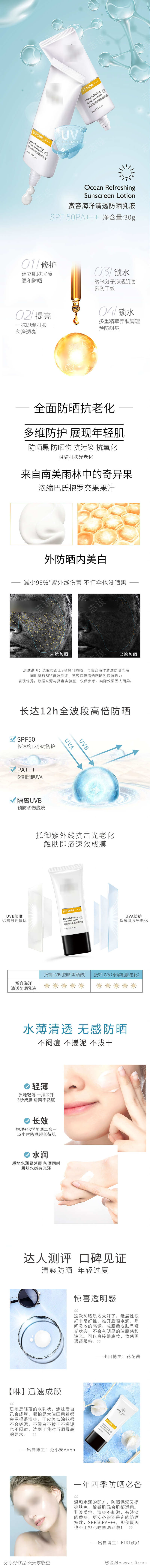 防晒乳液详情页
