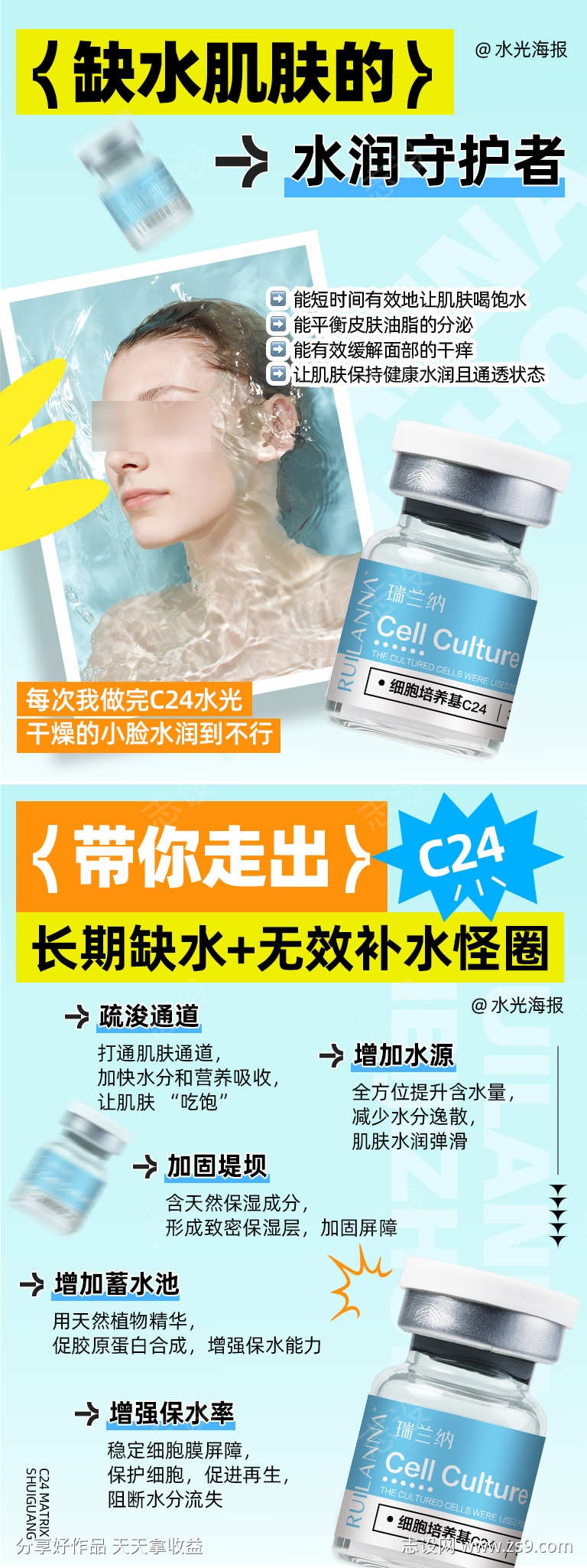 小红书水光系列海报