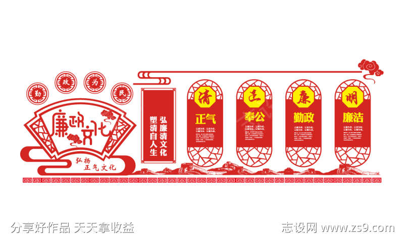 红色街道党建文化墙