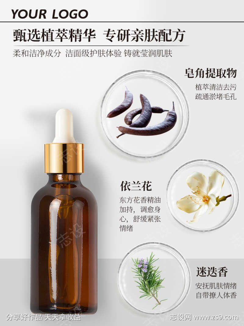 美妆护肤产品成分宣传海报详情