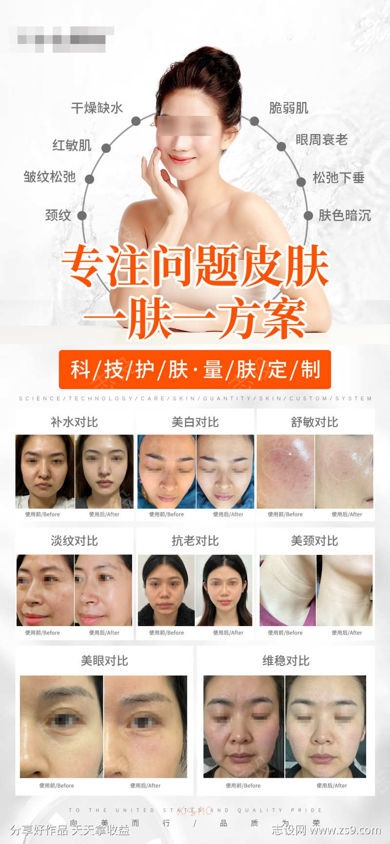 护肤专注问题皮肤海报