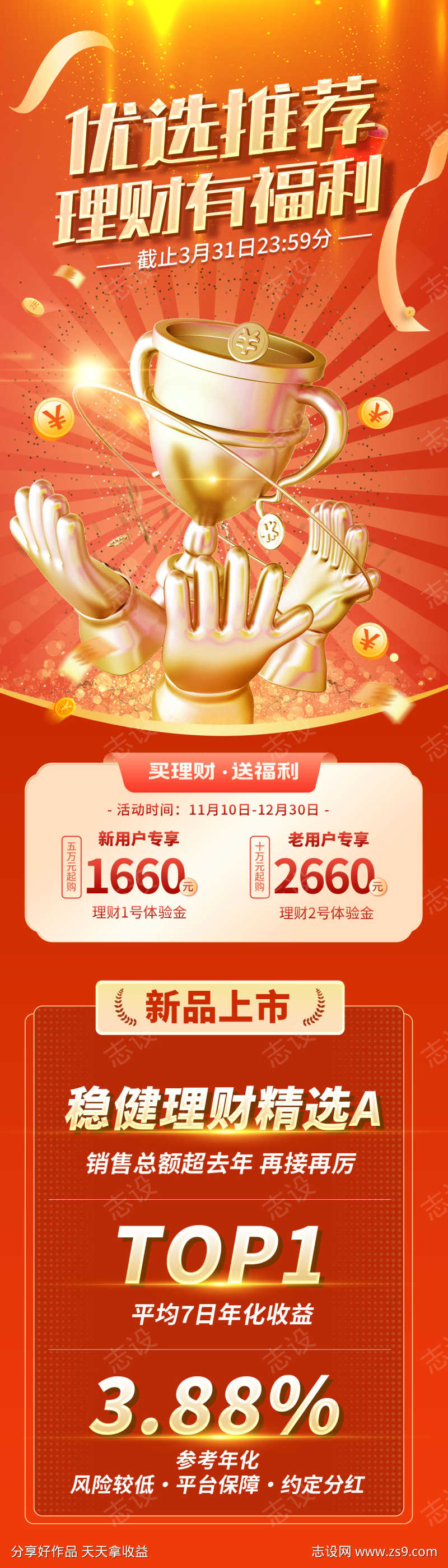 金融基金理财银行卡福利优惠长图海报