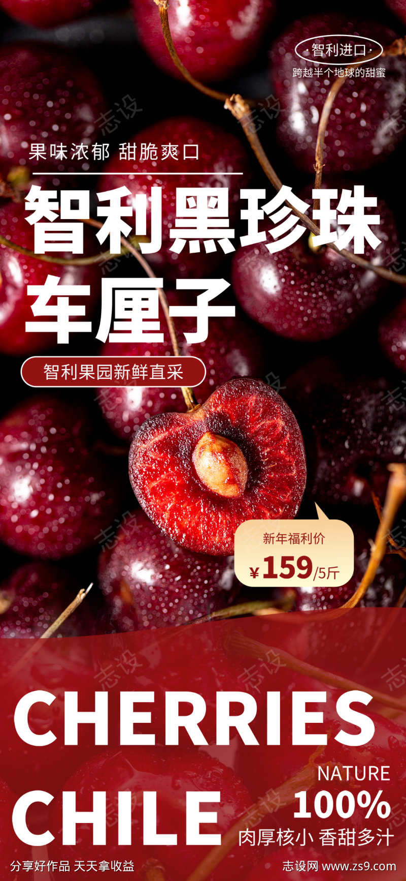 智利车厘子促销海报