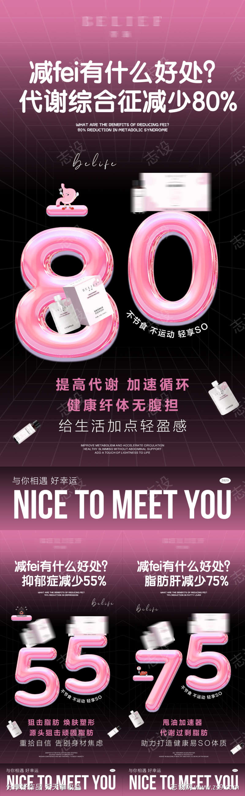 瘦身减肥减脂数字产品海报