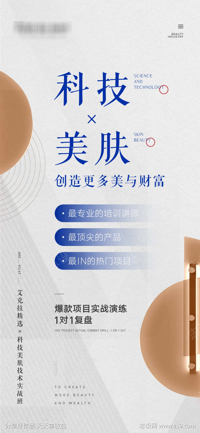 营销美业会议课程招商加盟简约海报