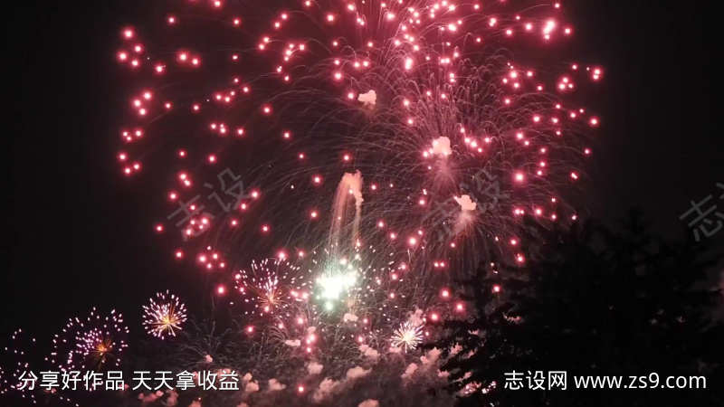 优美夜空夜晚唯美烟花星空