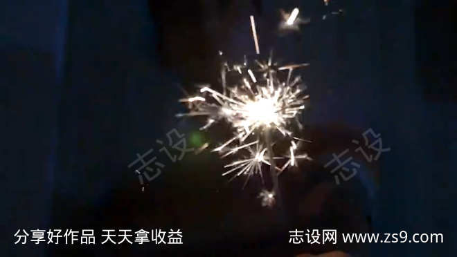 仙女棒火花唯美优美夜晚夜空烟花