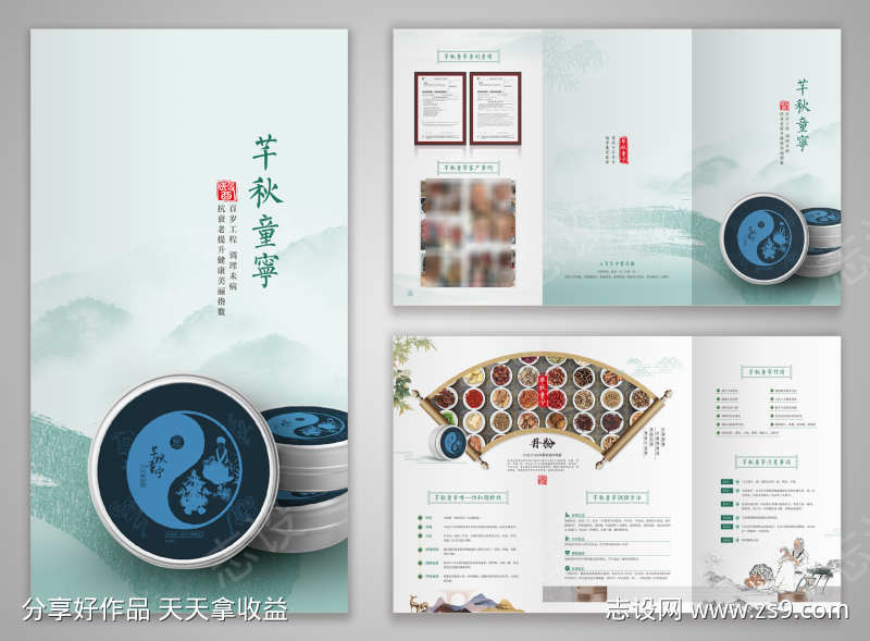 中医中药养生产品三折页