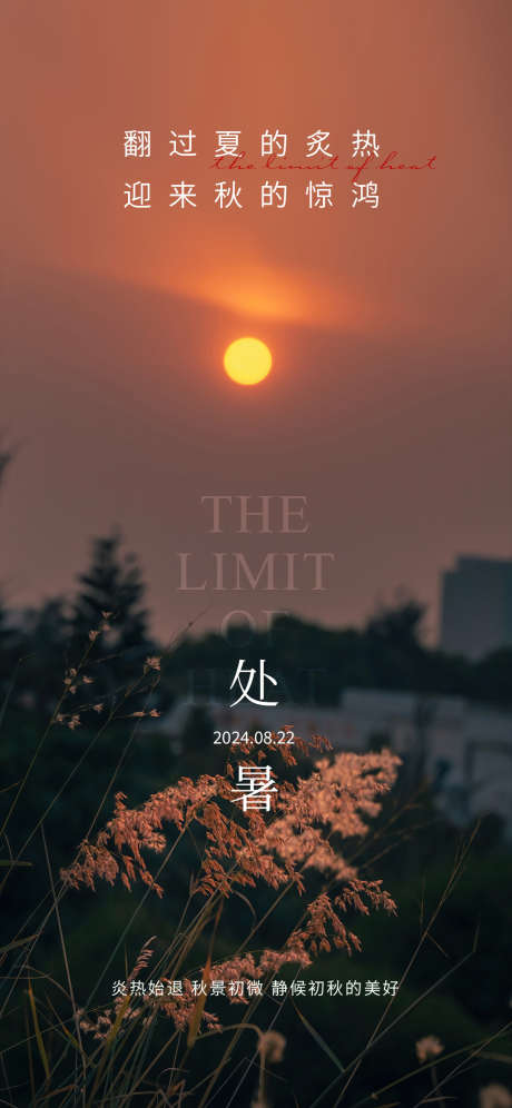 处暑节气海报_源文件下载_PSD格式_1080X2338像素-节气,高端,处暑-作品编号:2025012513204979-志设-zs9.com