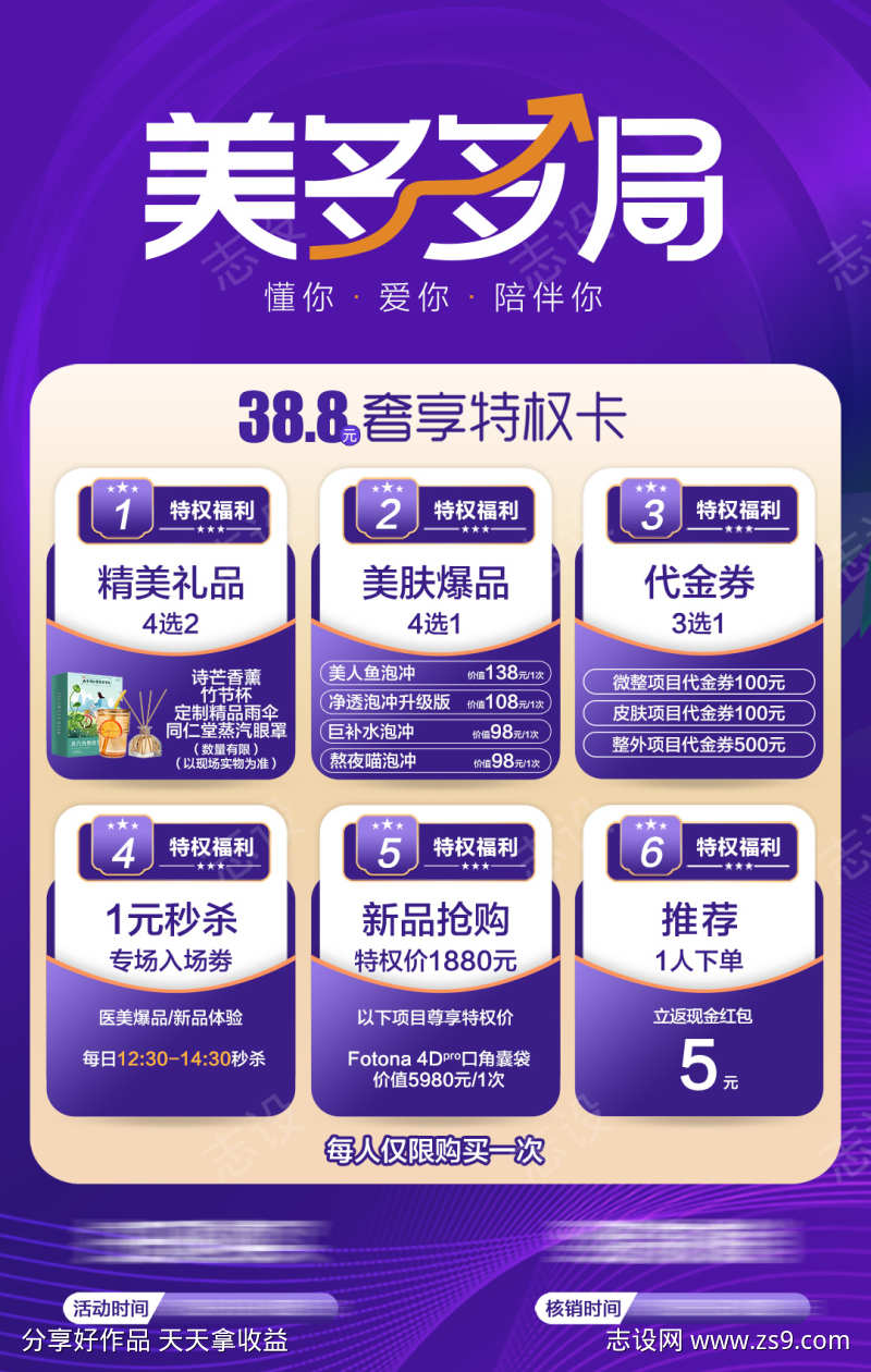 套餐美肤卡组合
