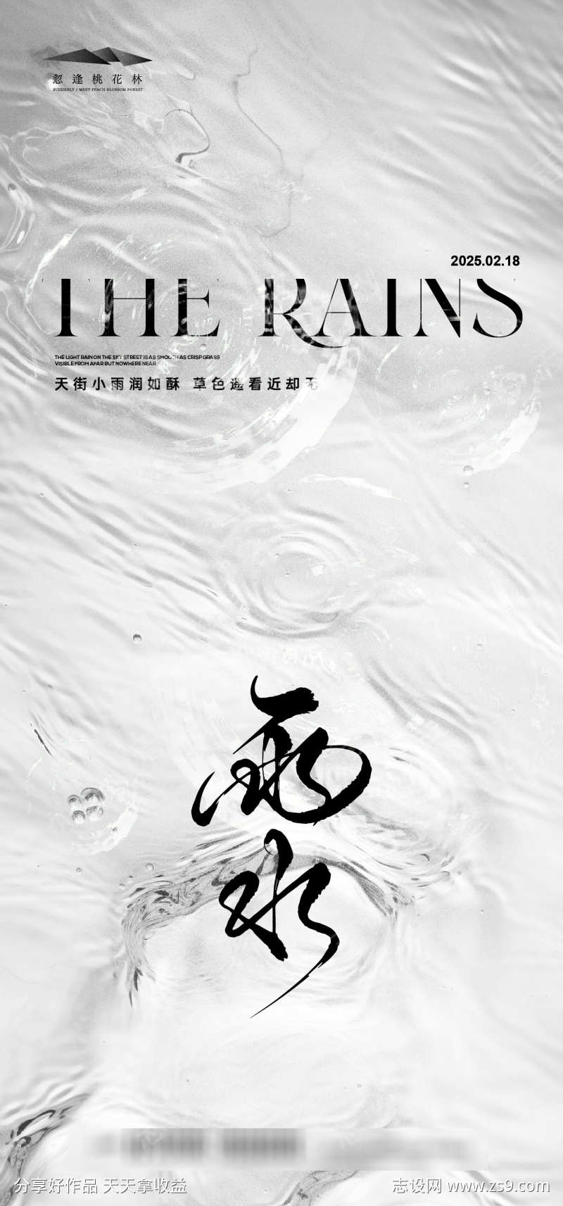 雨水节气海报