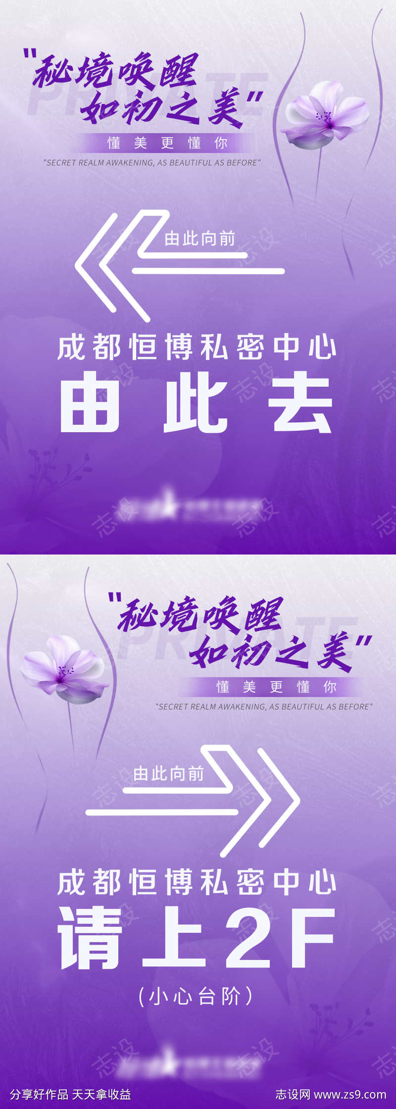 医美私密美业指示牌楼层指引