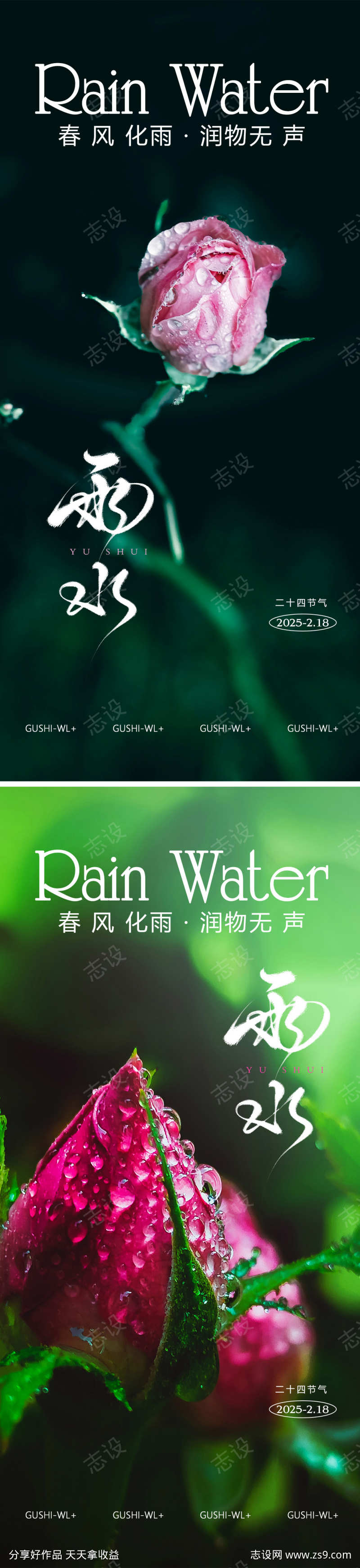 春季雨水海报