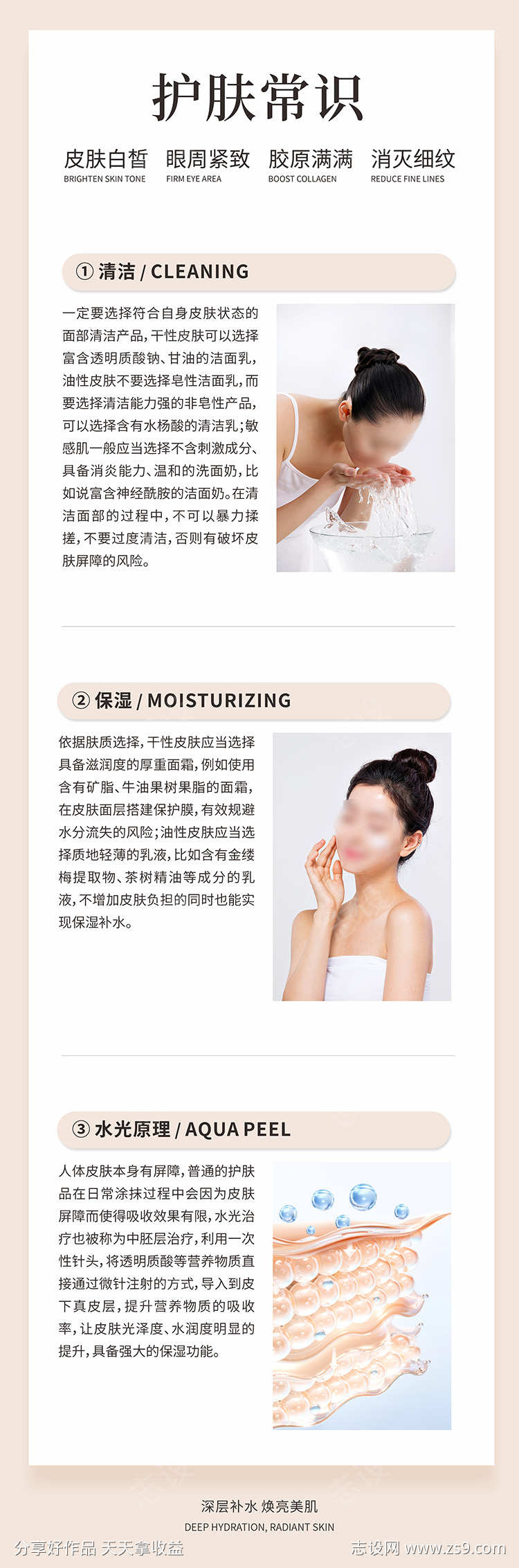 护肤常识科普介绍长图海报