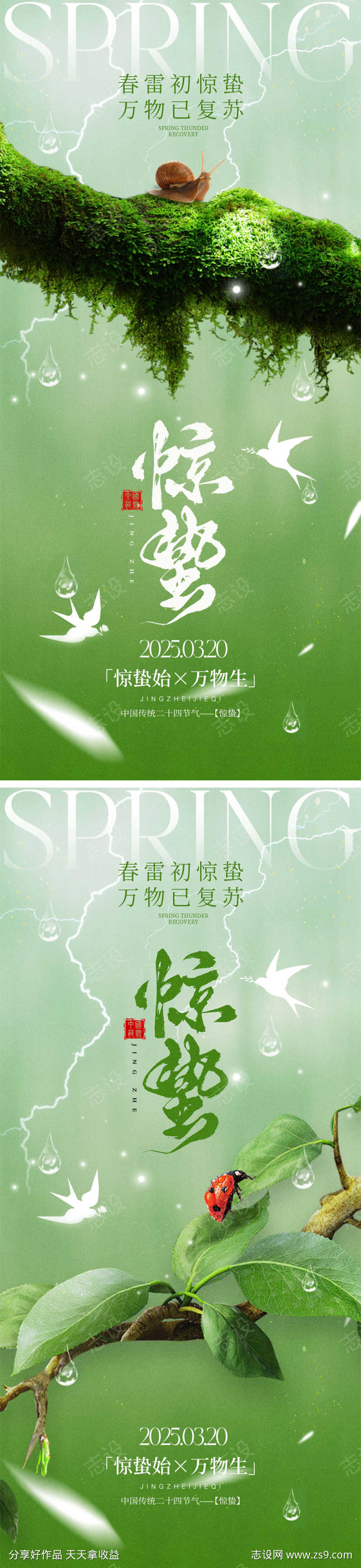 二十四节气惊蛰节气海报