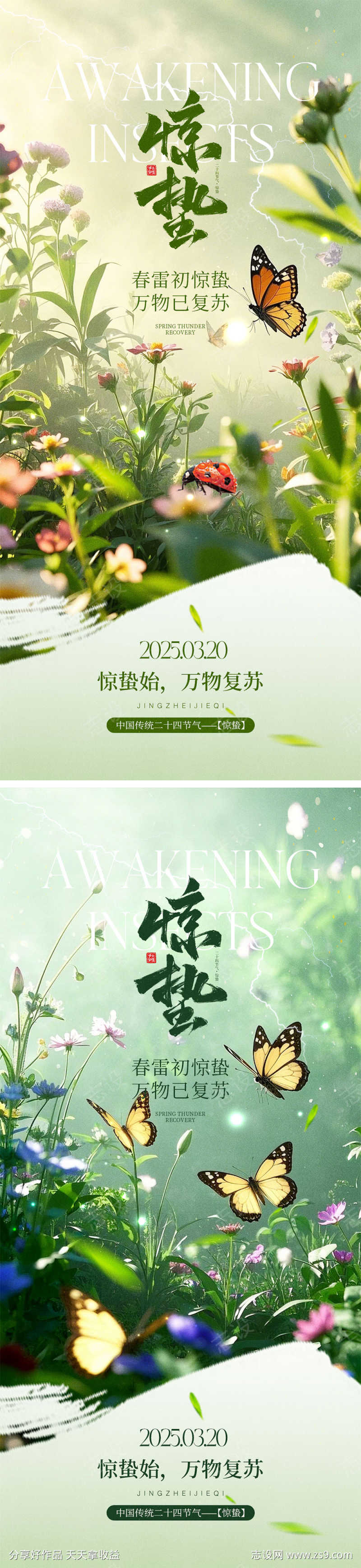 二十四节气惊蛰节气海报