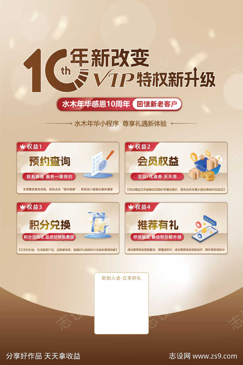 周年庆回馈新老客户权益海报