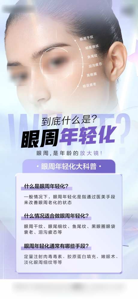 医美眼部科普海报_源文件下载_PSD格式_1080X2340像素-科普,注射,鱼尾纹-作品编号:2025021615573095-志设-zs9.com