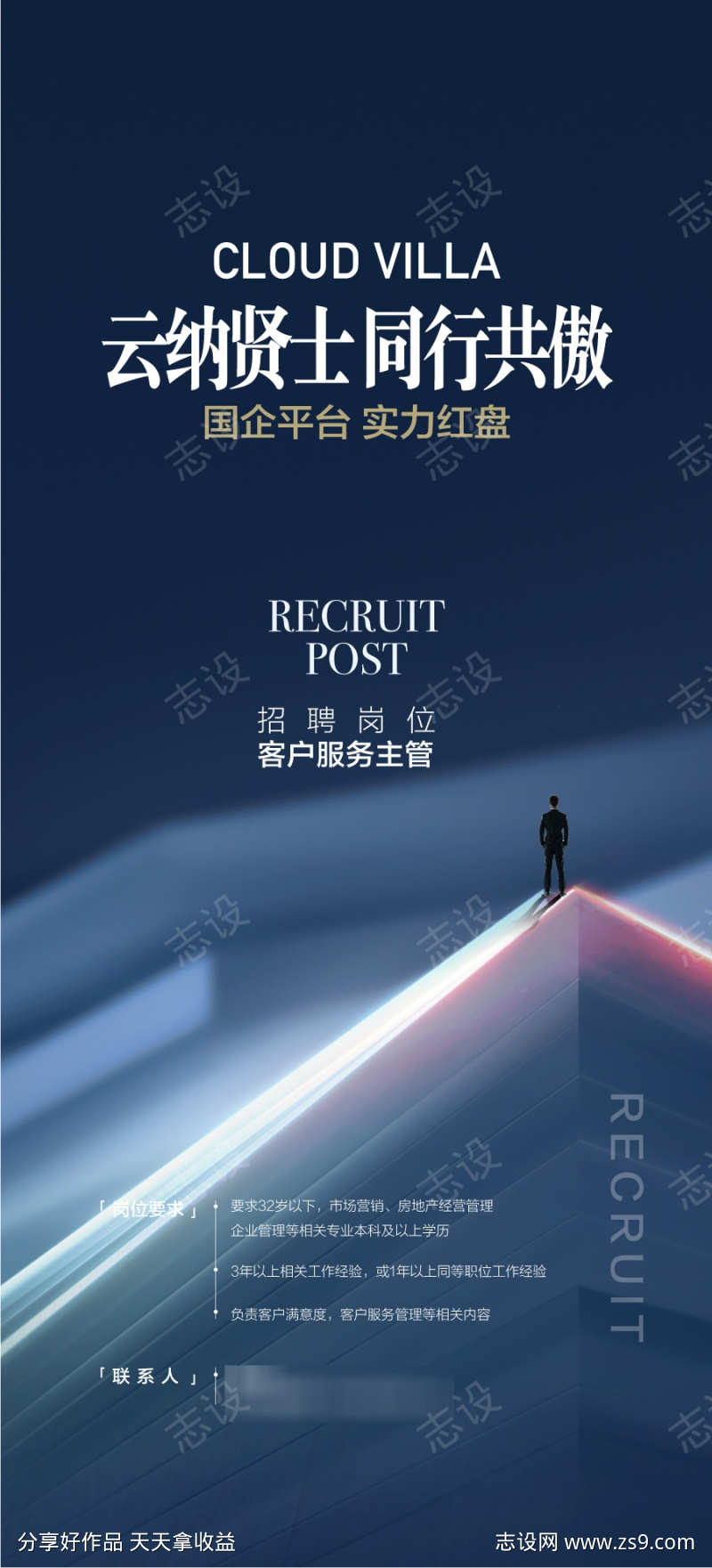 云纳贤士地产销售精英招聘海报