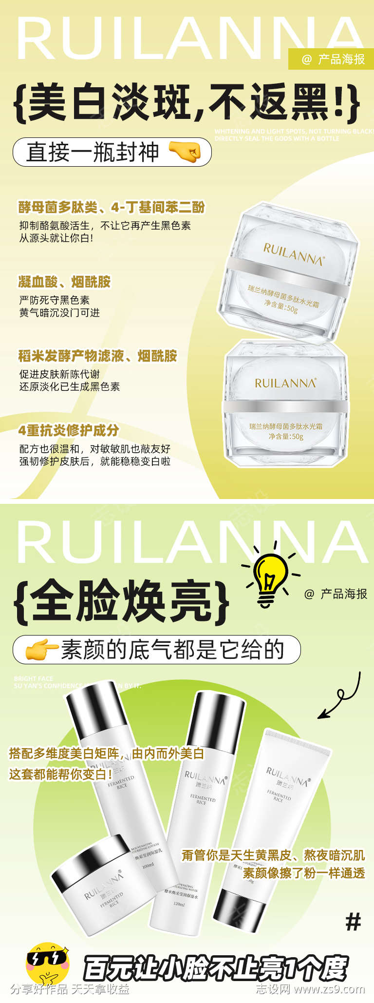 小红书美妆产品系列海报
