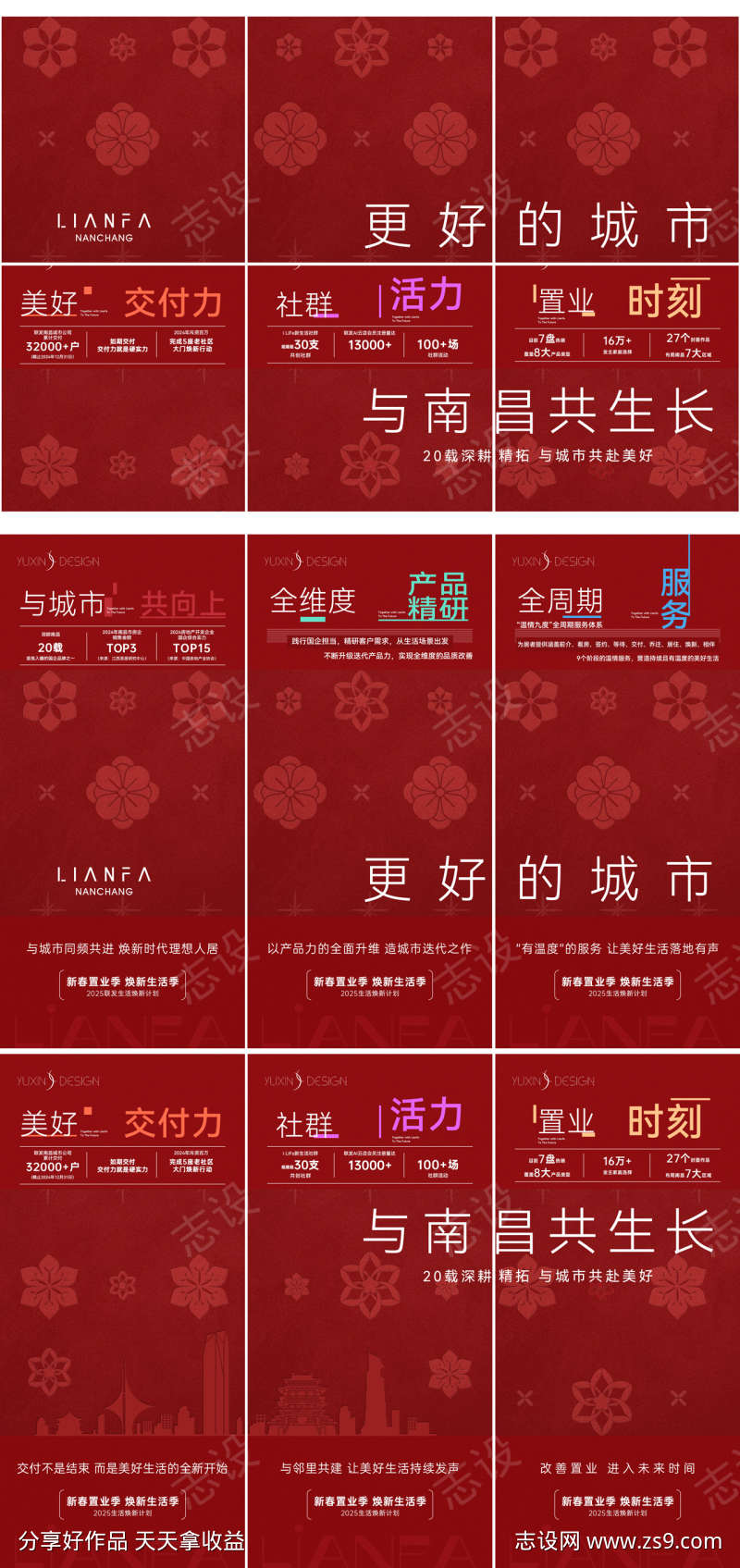 地产热销数据价值点六宫格
