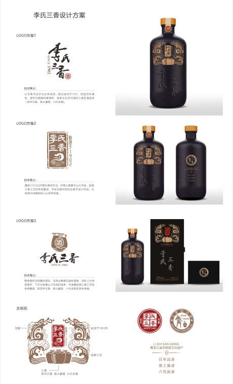 李氏三香白酒LOGO方案_源文件下载_CDR格式_3254X5357像素-标志,LOGO,包装-作品编号:2025021910279498-志设-zs9.com