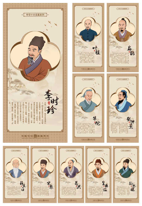 复古中华名医名人介绍海报挂画_源文件下载_PSD格式_5369X7795像素-海报,介绍,名人-作品编号:2025022216185858-志设-zs9.com