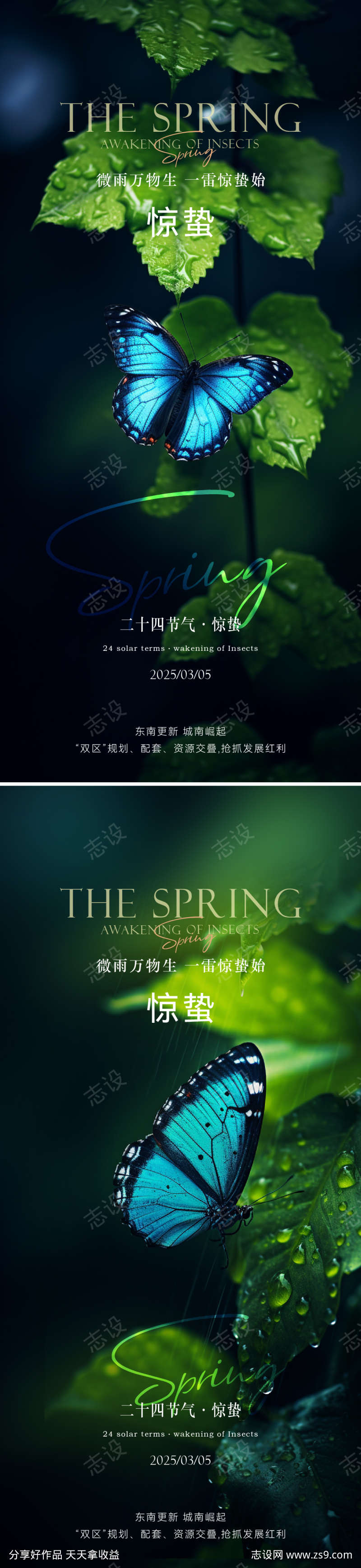 惊蛰实景节气海报