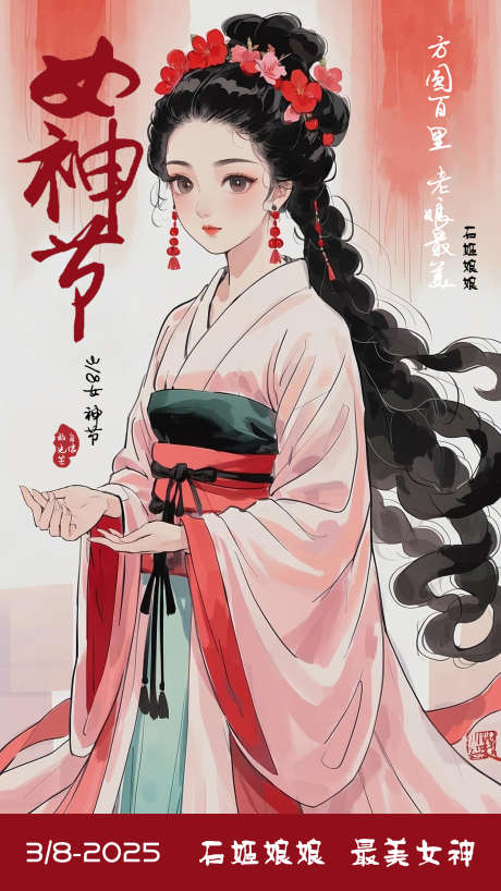 38女神节海报石姬娘娘_源文件下载_PSD格式_1472X2616像素-哪吒,石姬娘娘,女神节-作品编号:2025022510358609-志设-zs9.com