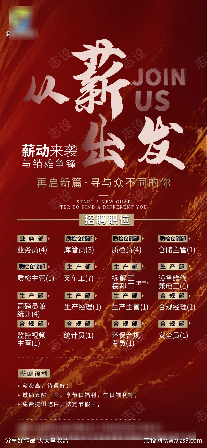 以薪出发招聘海报