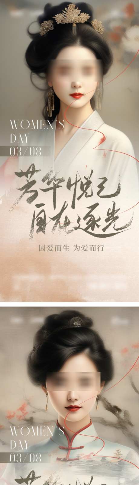 三八女神节海报_源文件下载_AI,PSD格式_750X4922像素-工笔画,简约,三八-作品编号:2025022616223307-志设-zs9.com