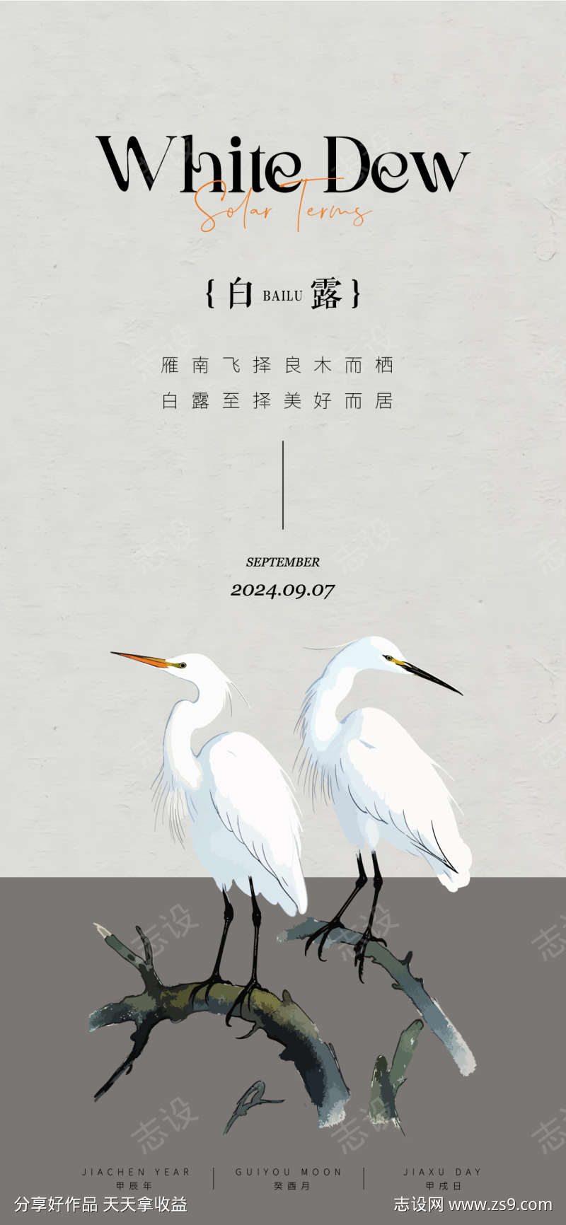 白露节气海报