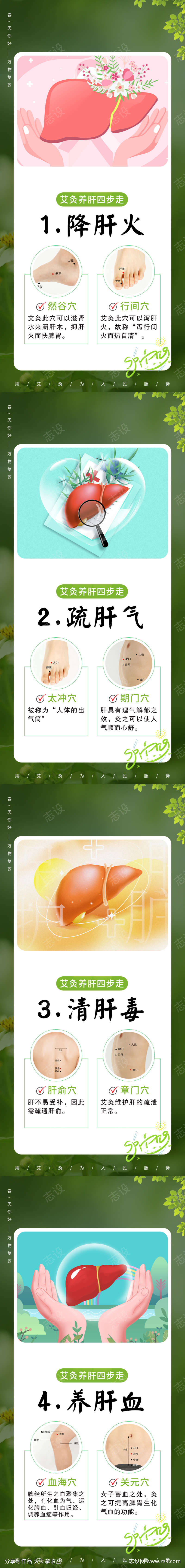 春季艾灸养肝海报