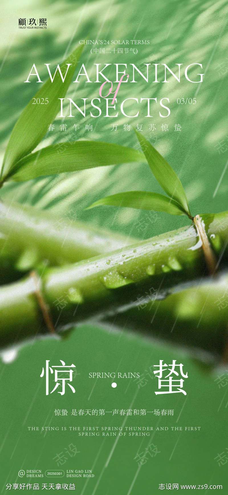 惊蛰节气创意海报