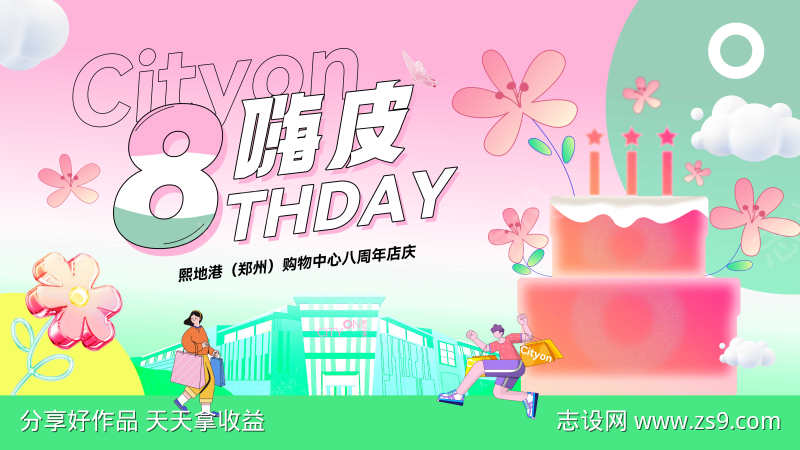 商业周年活动展板