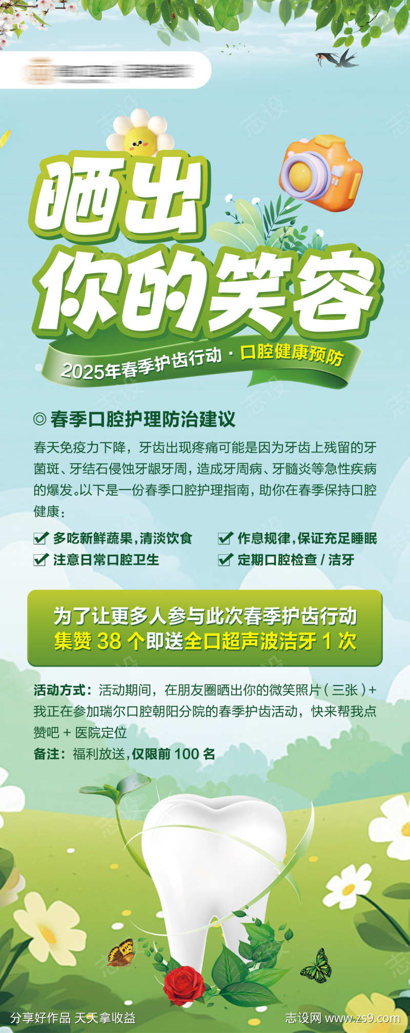 口腔春季护齿行动展架