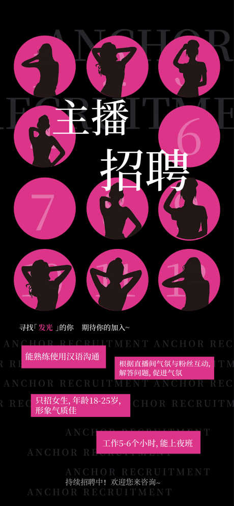 酒吧招聘主播_源文件下载_AI格式_2039X4405像素-人才,主播,招聘-作品编号:2025030613093152-志设-zs9.com