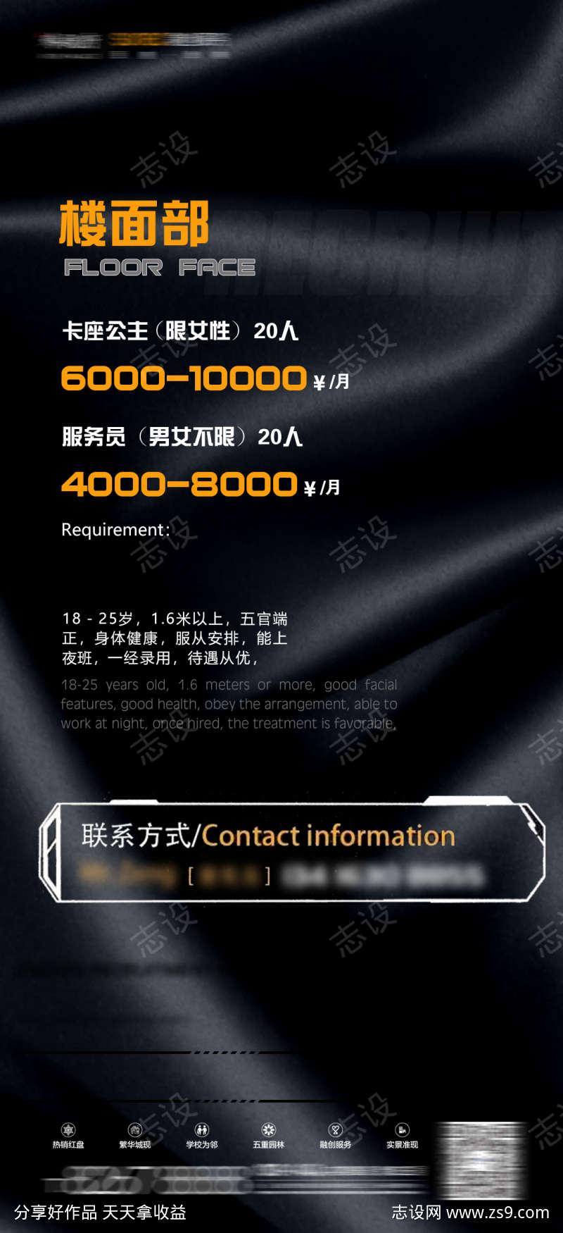 酒吧招聘海报宣传