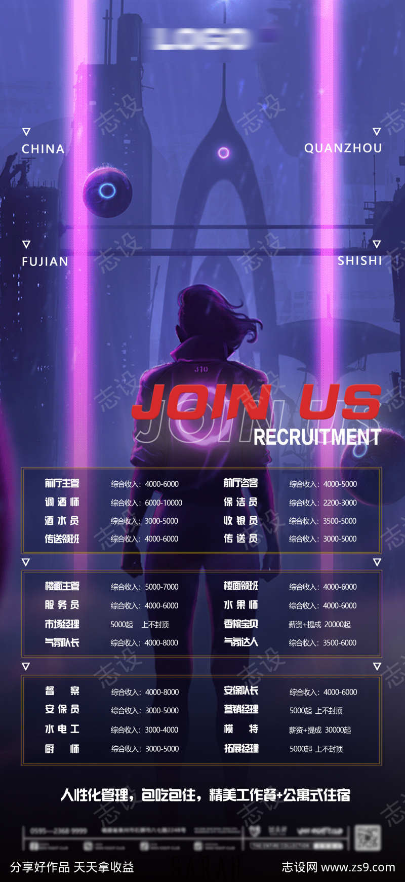 酒吧招聘海报宣传