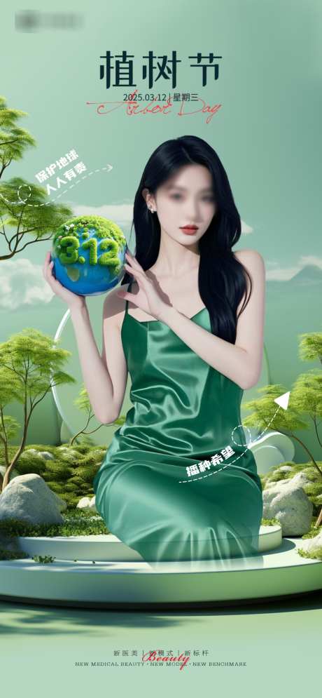 医美植树节海报_源文件下载_PSD格式_1080X2337像素-春分,医美,海报-作品编号:2025030715541698-志设-zs9.com