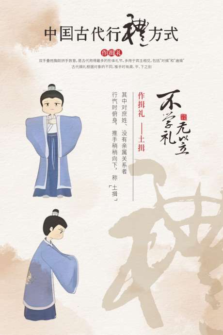 中国古代行礼方式知识展板_源文件下载_CDR格式_1008X1512像素-文化,文明,礼仪之邦-作品编号:2025030911467261-志设-zs9.com