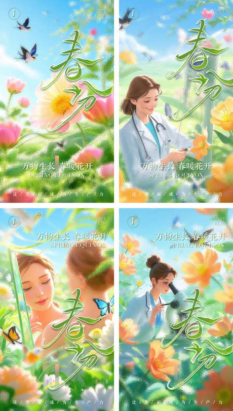 医美春分节气海报_源文件下载_AI,PSD格式_1839X3242像素-创意,ai绘画,春分-作品编号:2025031010166489-志设-zs9.com
