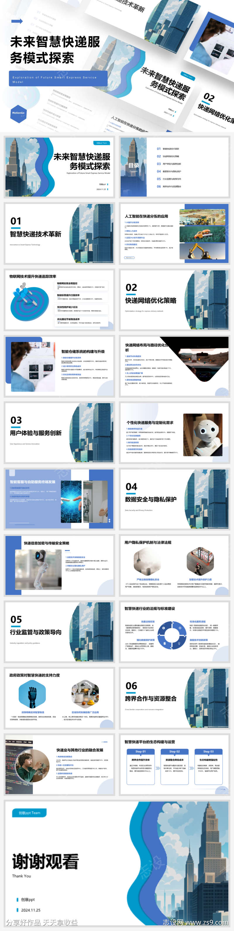 未来智慧快递服务模式探索ppt设计