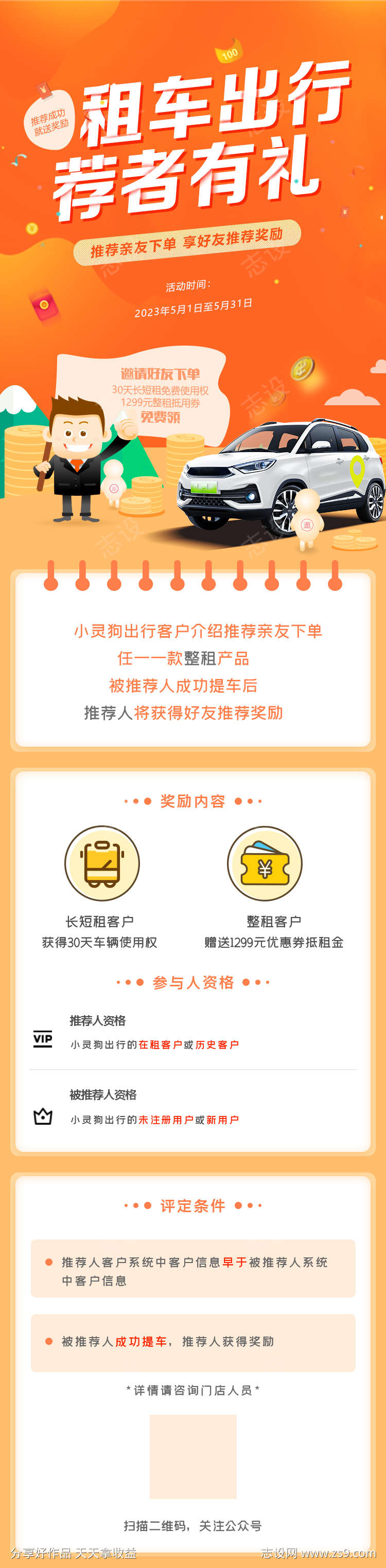 新能源打车出行邀请推广活动页