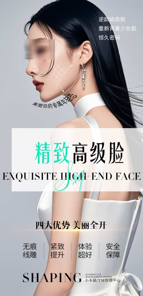 医美面部海报_源文件下载_PSD格式_1080X2230像素-精致,美业,面部-作品编号:2025031313431562-志设-zs9.com