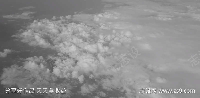 单色积云的鸟瞰图