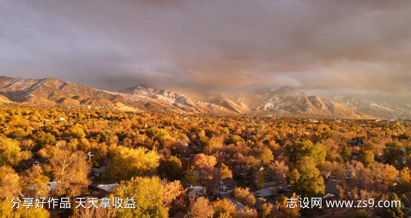 盐湖城秋景鸟瞰图